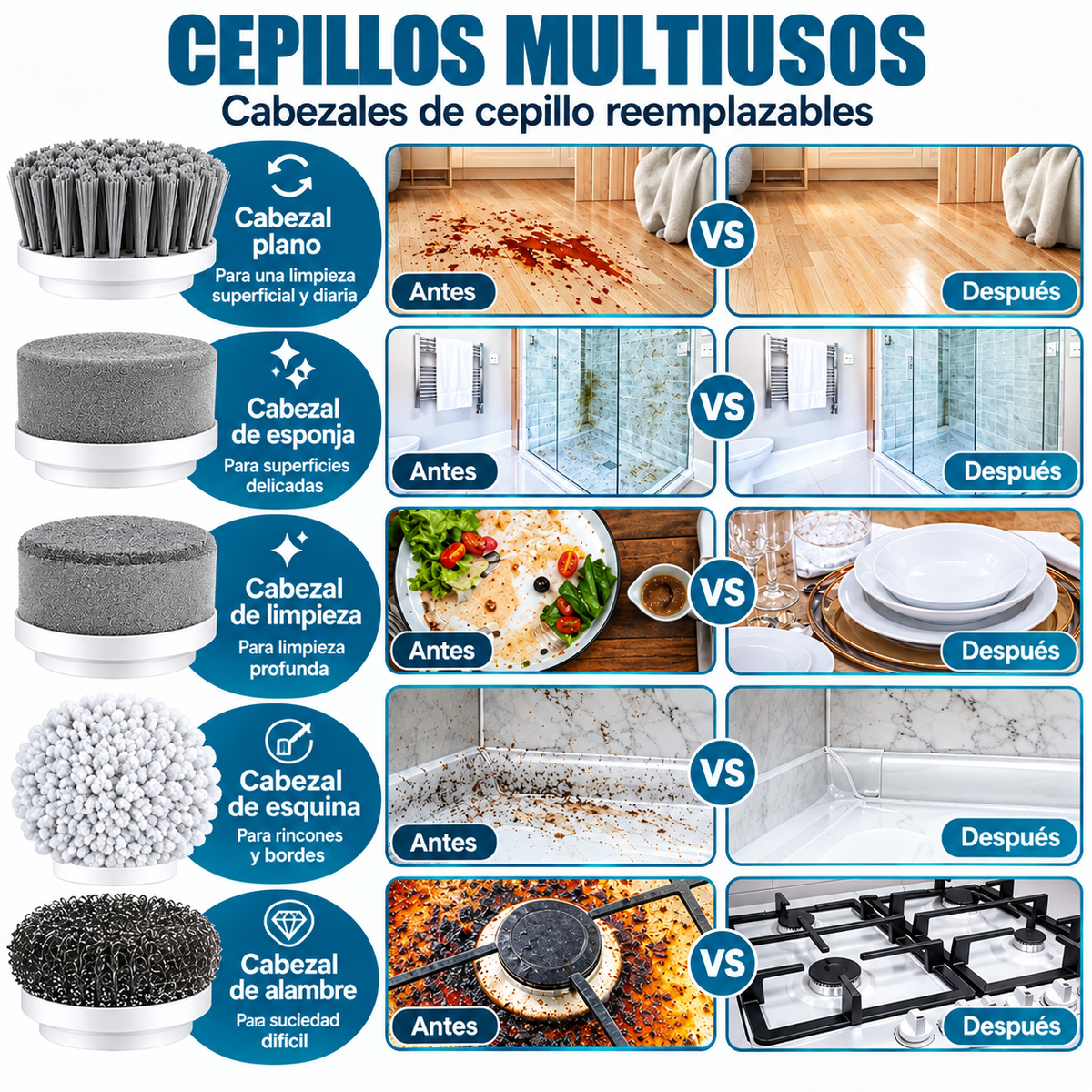 Cepillo Eléctrico Inalámbrico 5 en 1